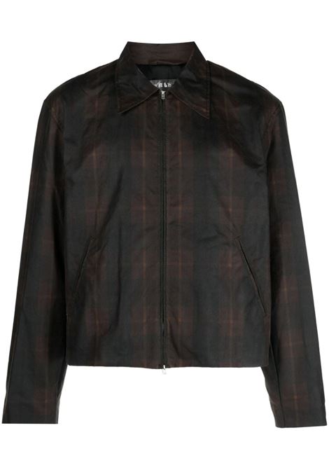 Black plaid-pattern shirt jacket - men - MARNI